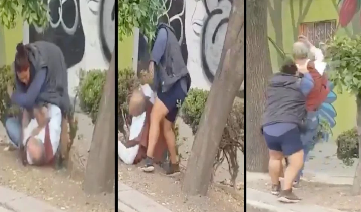 Captan a mujer golpeando brutalmente a un abuelito en CDMX (VIDEO)